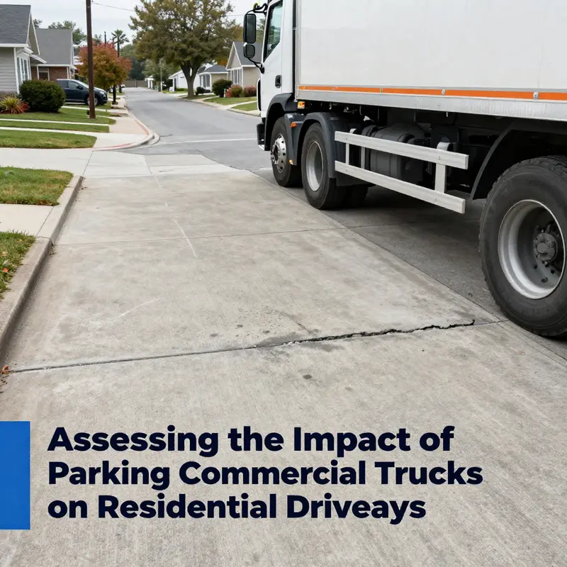 Commercial trucks exert significant pressure on residential driveways, potentially leading to extensive damage like cracking.