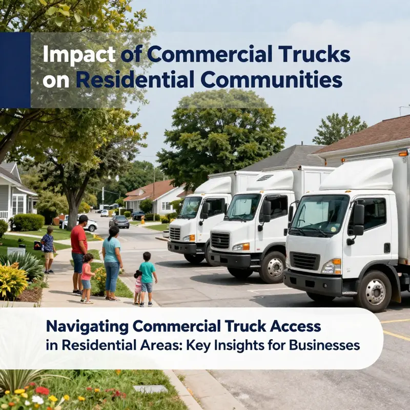 A visual representation of residential areas with specific regulations for commercial truck access.