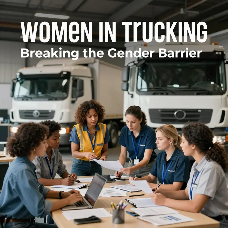 Graph showing the increase in the percentage of female commercial truck drivers over time.