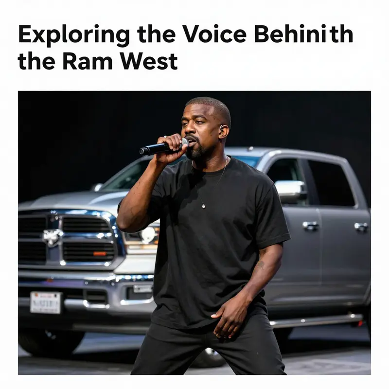 Kanye West’s powerful performance symbolizes the robust branding seen in the Ram Truck commercial.