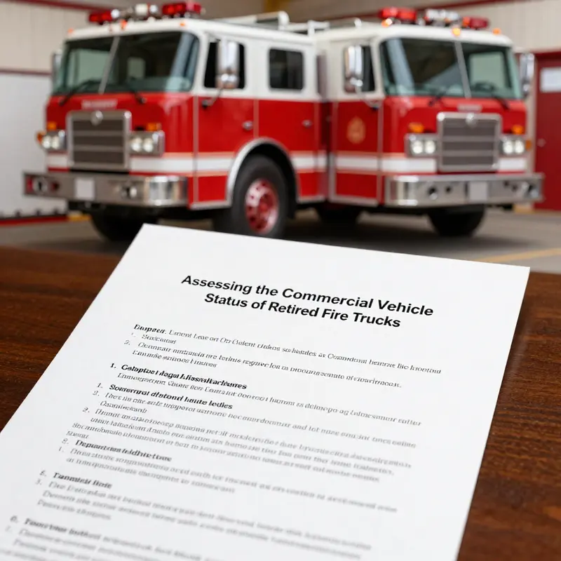 Legal frameworks surrounding the classification of retired fire trucks.