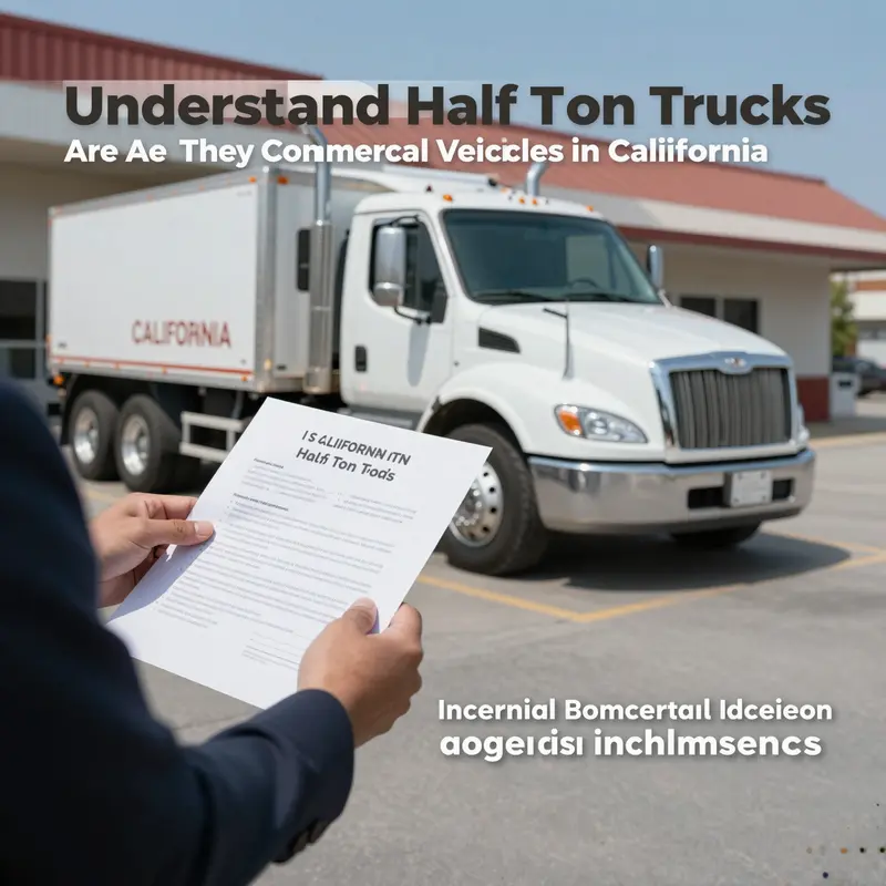 Infographic showing the regulatory definitions of commercial vehicles in California.