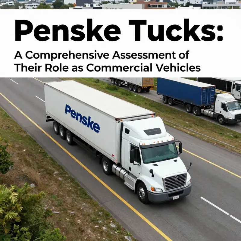 An aerial view of a Penske truck driving on a major highway, symbolizing its importance in commercial transportation.