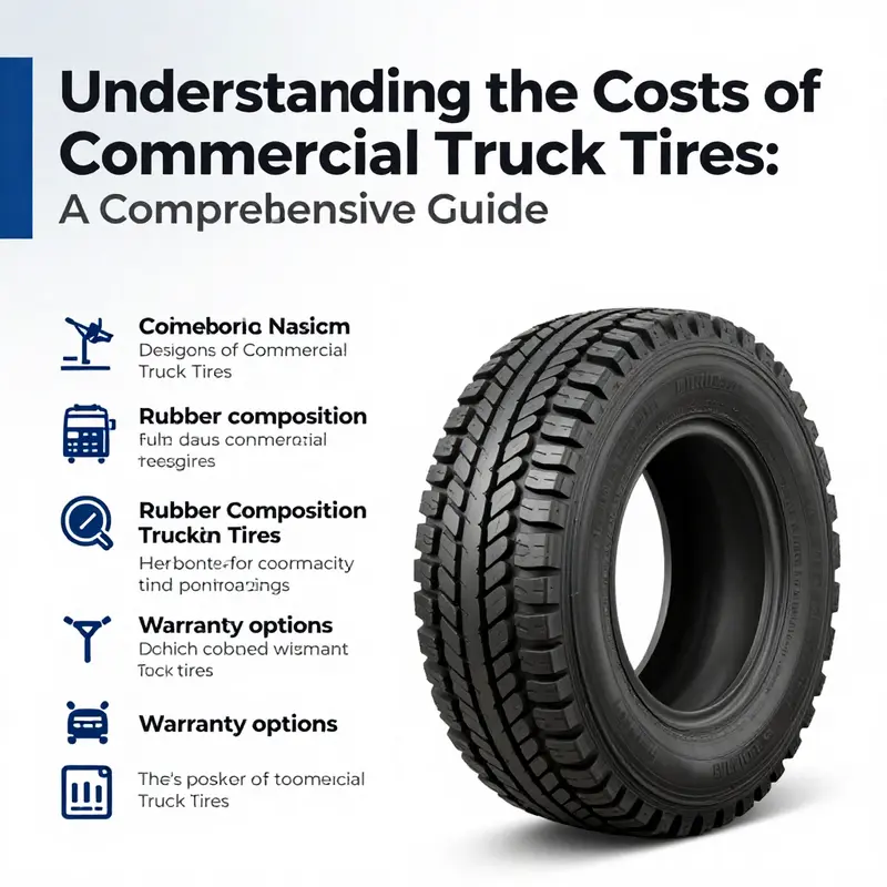 A comparison of various sizes of commercial truck tires, illustrating the price ranges associated with each size category.