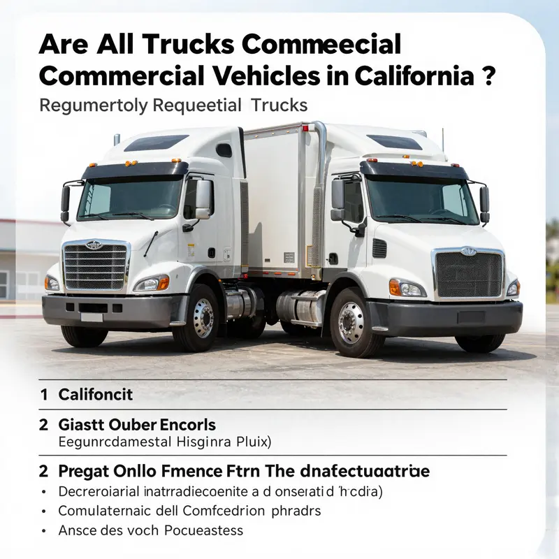Infographic demonstrating how trucks are classified in California, showcasing the criteria that distinguish commercial vehicles from personal ones.