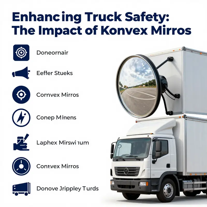 Commercial truck equipped with convex mirrors, highlighting enhanced visibility and safety features.
