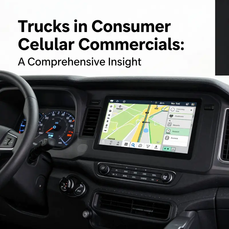 Diverse types of trucks used in consumer cellular commercials, highlighting their commercial applications.
