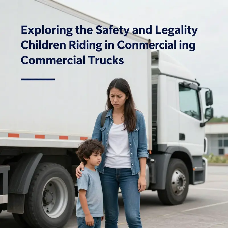 Signage highlighting the legal restrictions on children riding in commercial vehicles.