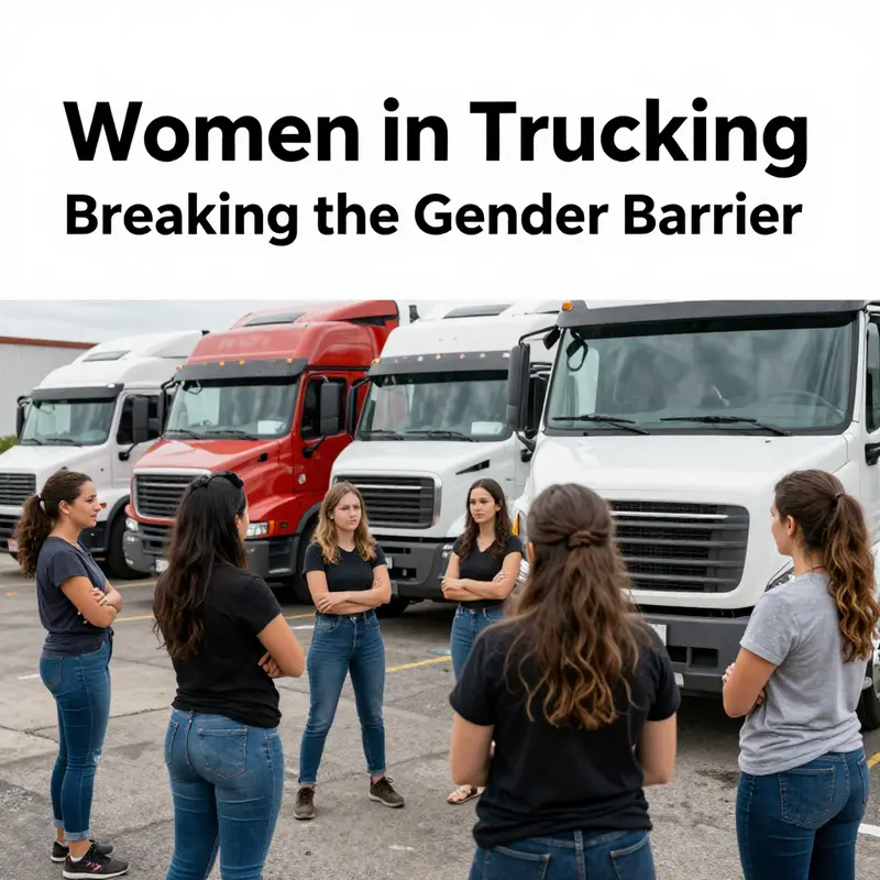 Graph showing the increase in the percentage of female commercial truck drivers over time.