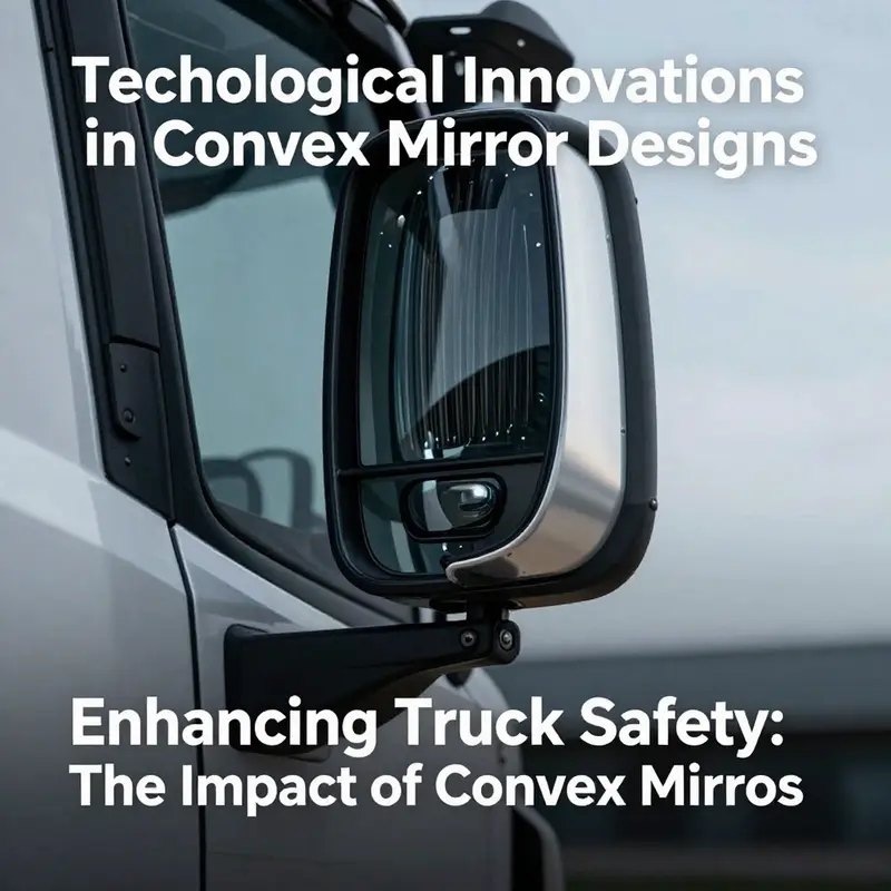 Commercial truck equipped with convex mirrors, highlighting enhanced visibility and safety features.