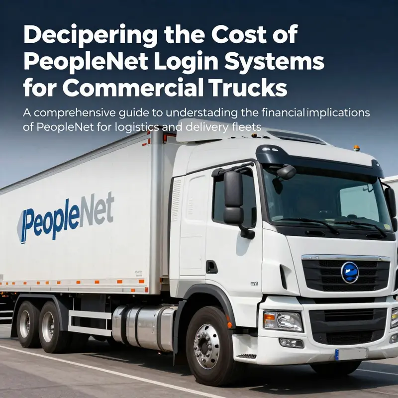 A commercial truck showcasing the integration of the PeopleNet login system in its operations.