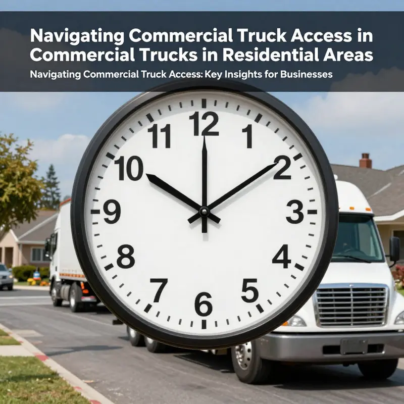 A visual representation of residential areas with specific regulations for commercial truck access.