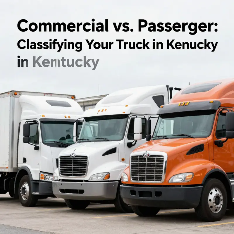 A visual comparison of commercial and passenger trucks, illustrating their classification differences.