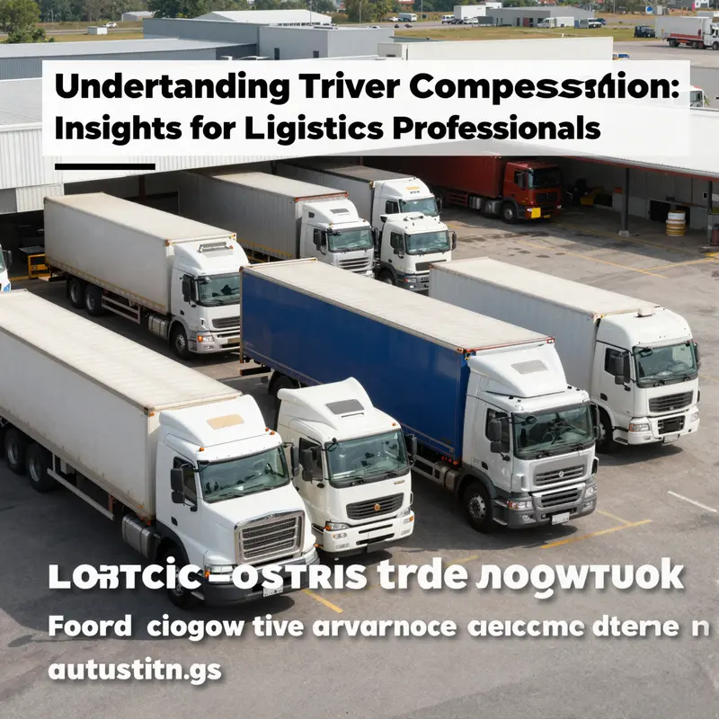 A bustling truck depot with various trucks, illustrating the active logistics and trucking industry.