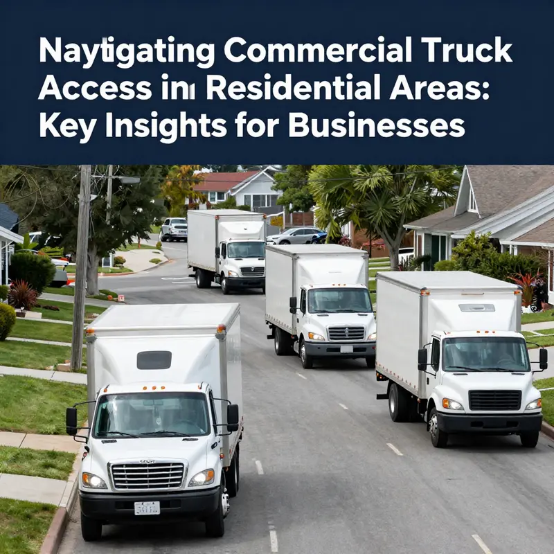 A visual representation of residential areas with specific regulations for commercial truck access.