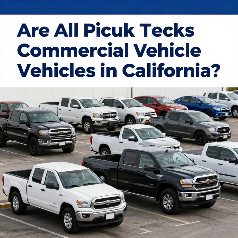 A visual representation of how pickup trucks are classified at the California DMV, highlighting the distinction between personal and commercial vehicles.