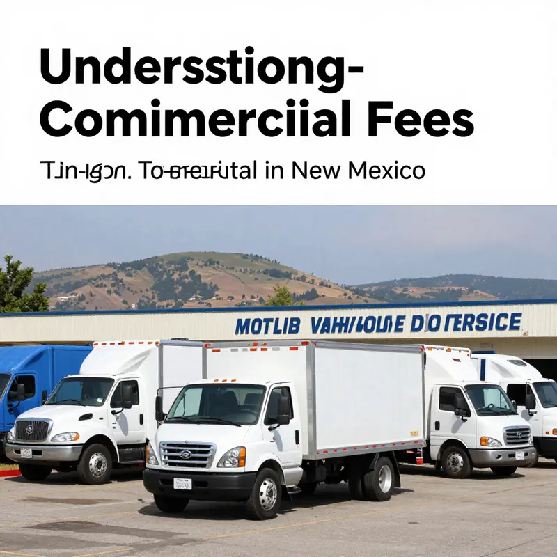 An overview of non-commercial trucks at a New Mexico MVD office emphasizing the importance of vehicle registration.