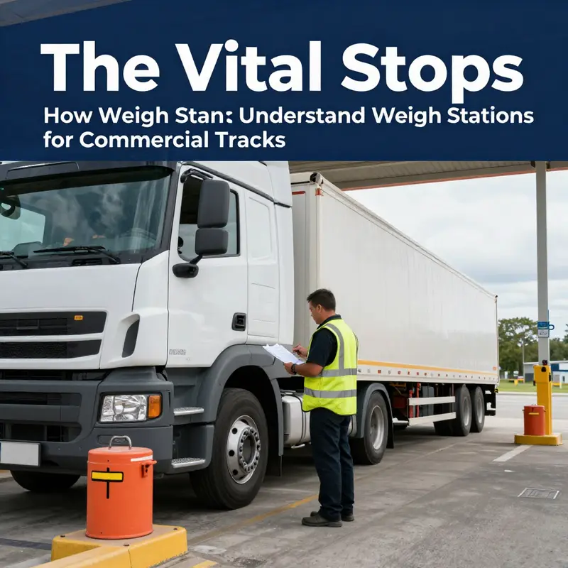 A commercial truck undergoing weight enforcement at a weigh station, highlighting compliance with legal limits.