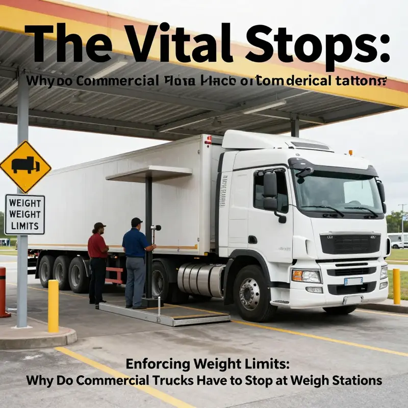 A commercial truck undergoing weight enforcement at a weigh station, highlighting compliance with legal limits.