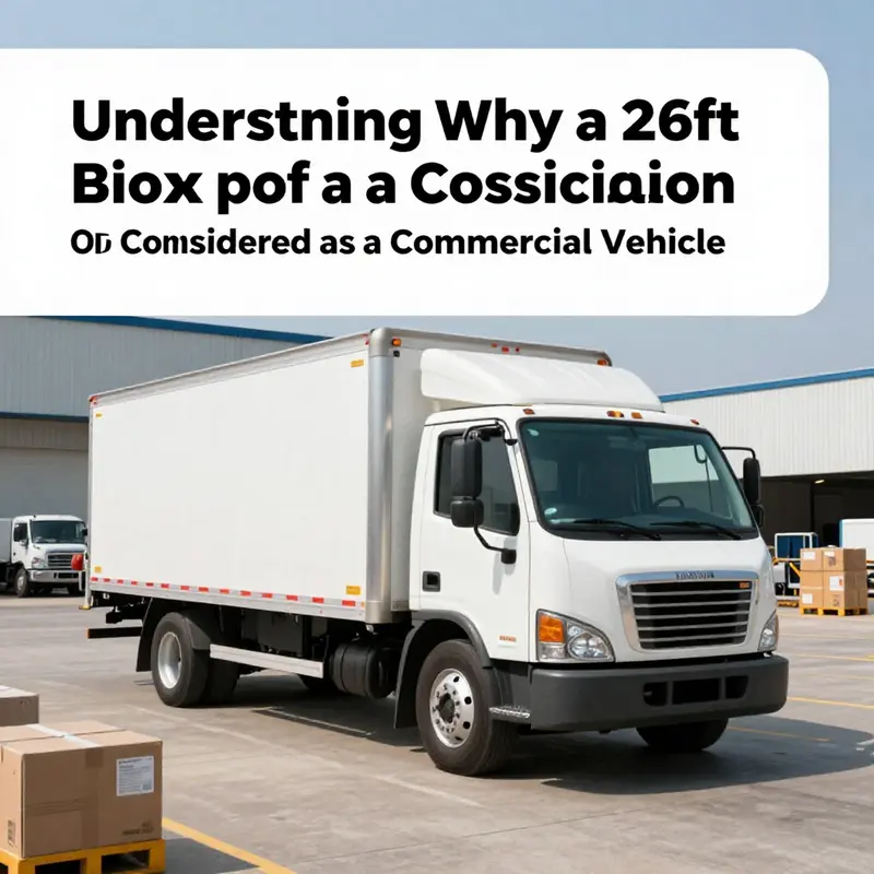 A 26-foot box truck parked at a logistics hub, demonstrating its role in freight transport.