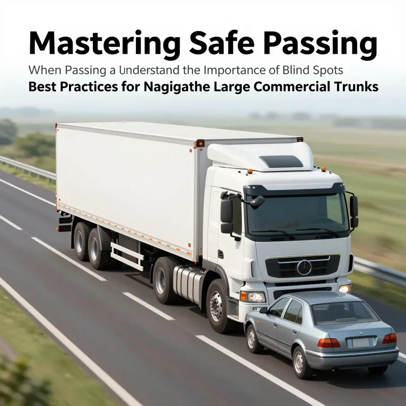 Visualizing the critical blind spots of a large commercial truck compared to a smaller passenger vehicle.