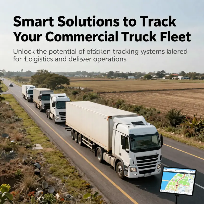 A group of commercial trucks traveling on a highway, showcasing the importance of fleet tracking.