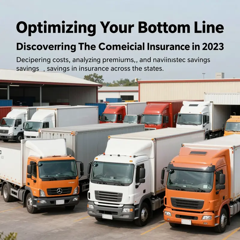 A vibrant image of commercial delivery trucks at a logistics hub representing the trucking industry.