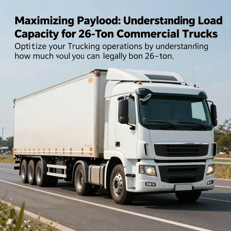 A 26-ton commercial truck driving on the road, illustrating efficient freight transportation.