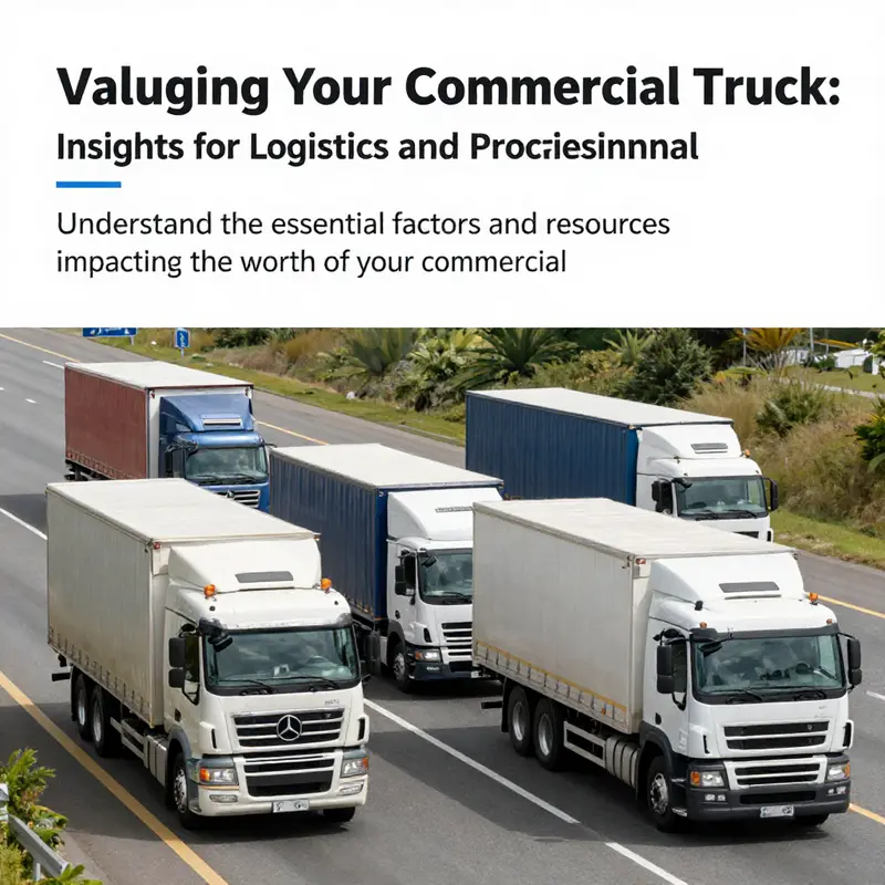 A range of commercial trucks on the highway symbolizing various aspects of truck valuation.