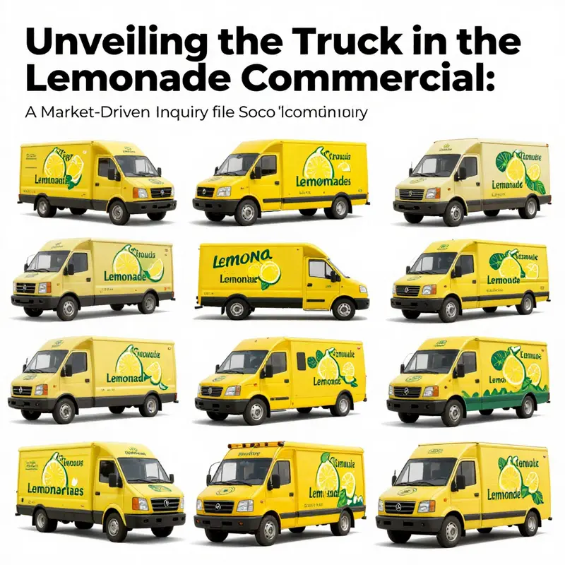 A composite featuring different trucks associated with lemonade commercials, representing their significance in branding.