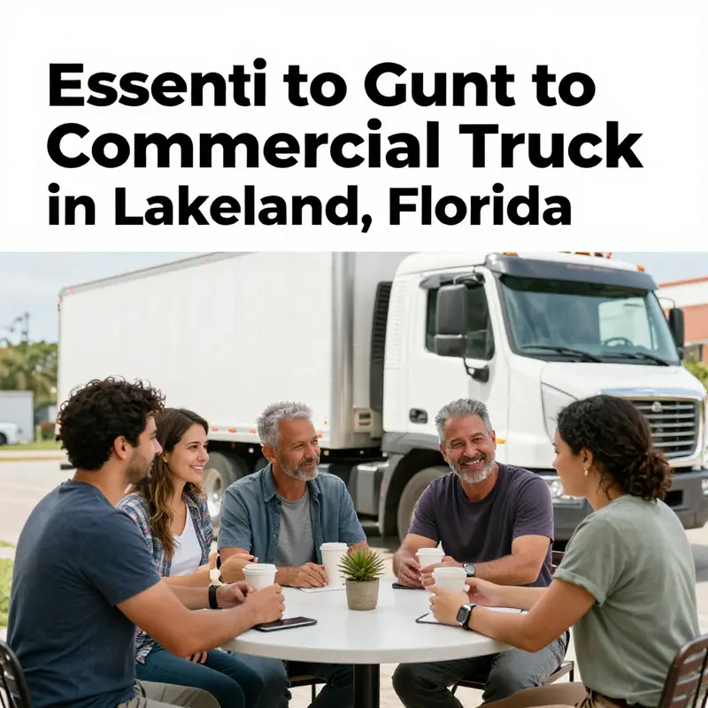 A variety of commercial trucks available for rental, catering to diverse business needs in Lakeland.