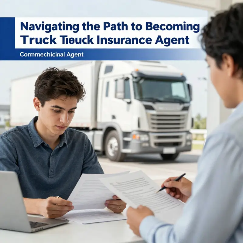 An aspiring truck insurance agent evaluating eligibility requirements with their mentor.