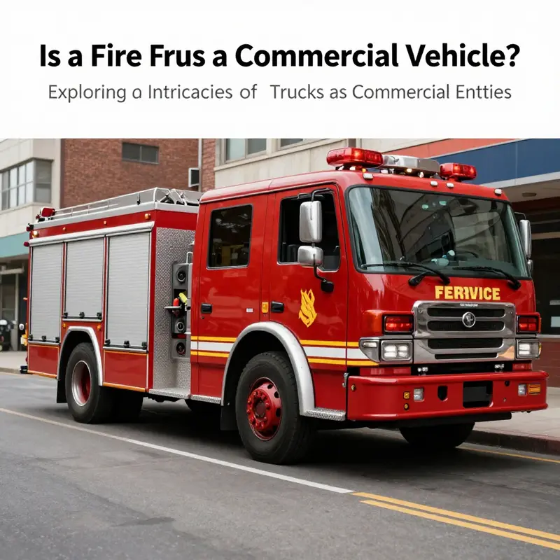 A fire truck parked in a city landscape, highlighting its role in both community service and compliance with commercial vehicle regulations.
