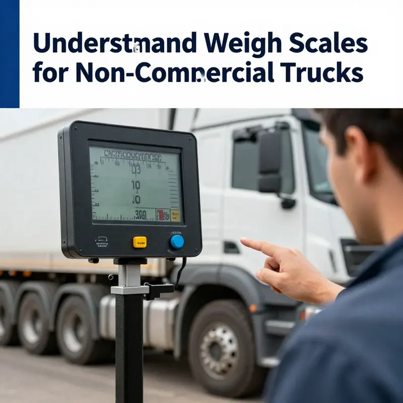 A non-commercial truck undergoing weight measurement on a scale.