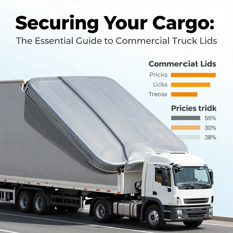 Different types of commercial truck lids highlighting their varying materials and designs.