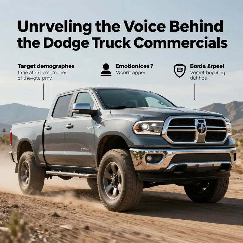 The iconic Dodge truck, synonymous with strength, accompanied by musical notes representing the catchy jingle.