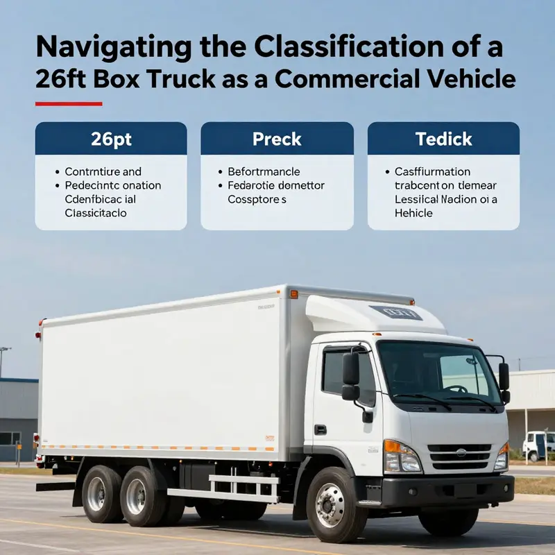 A 26-foot box truck parked at a logistics hub, demonstrating its role in freight transport.