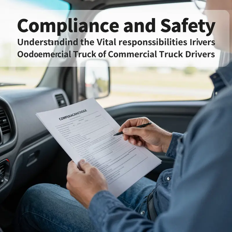 A truck driver conducts a thorough pre-trip inspection to ensure vehicle safety.