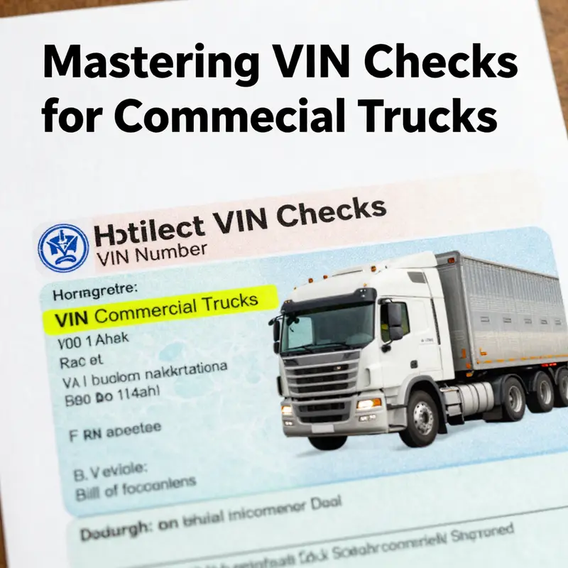 Inspecting the VIN on a commercial truck during a physical check.