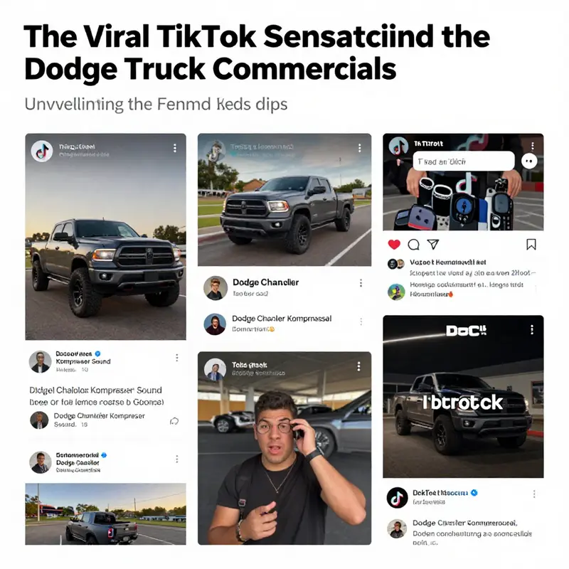 The iconic Dodge truck, synonymous with strength, accompanied by musical notes representing the catchy jingle.