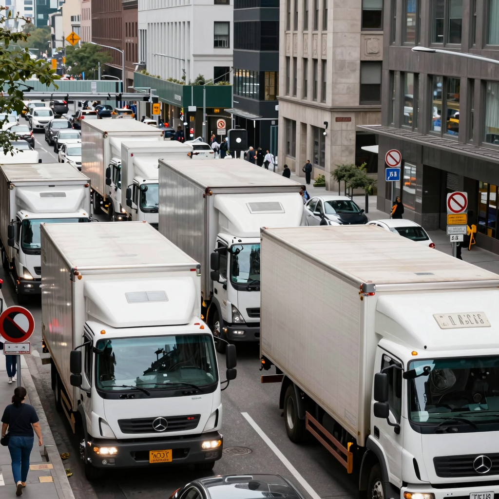 Commercial trucks in urban areas