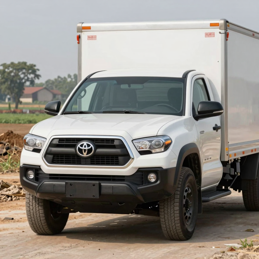 Toyota truck with addon in use