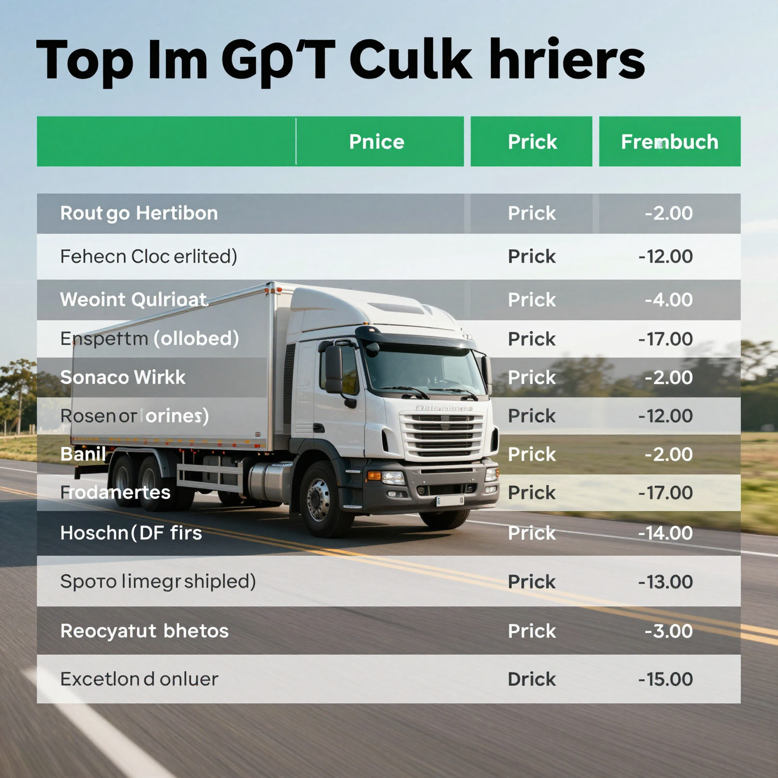 Comparison table of top GPS apps for commercial truck drivers