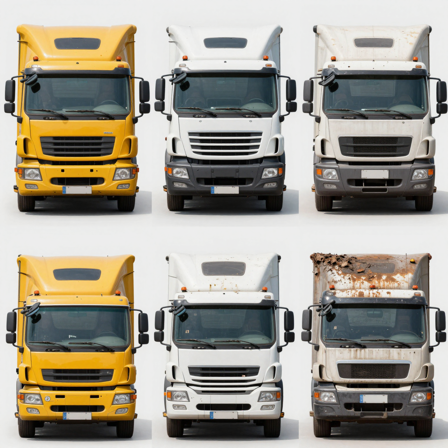 Commercial Trucks in Various Conditions
