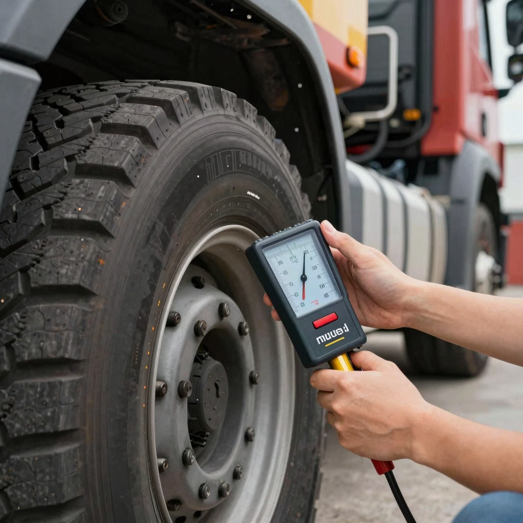 Tire Depth Gauge in Use