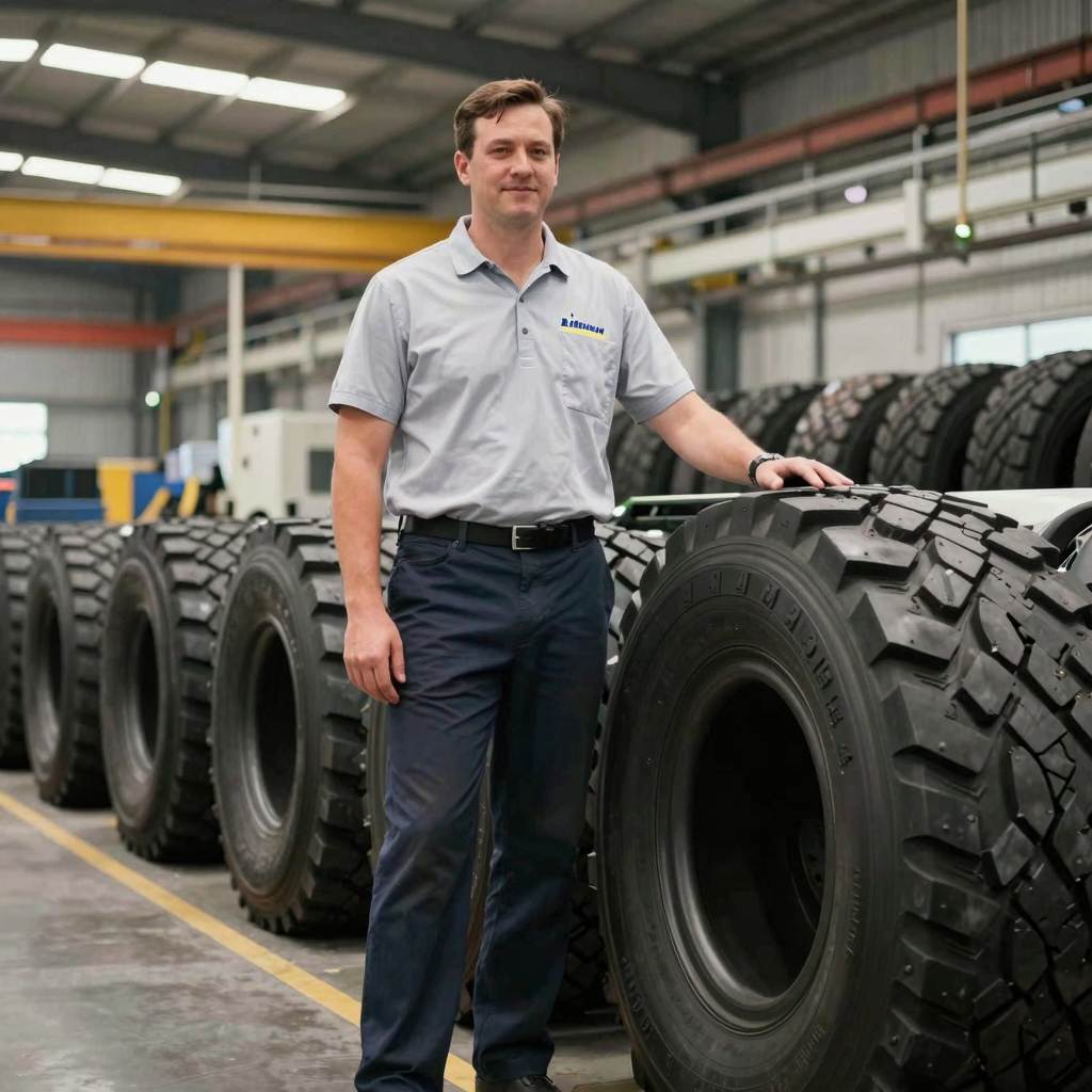 Michelin truck tires being produced in a manufacturing facility