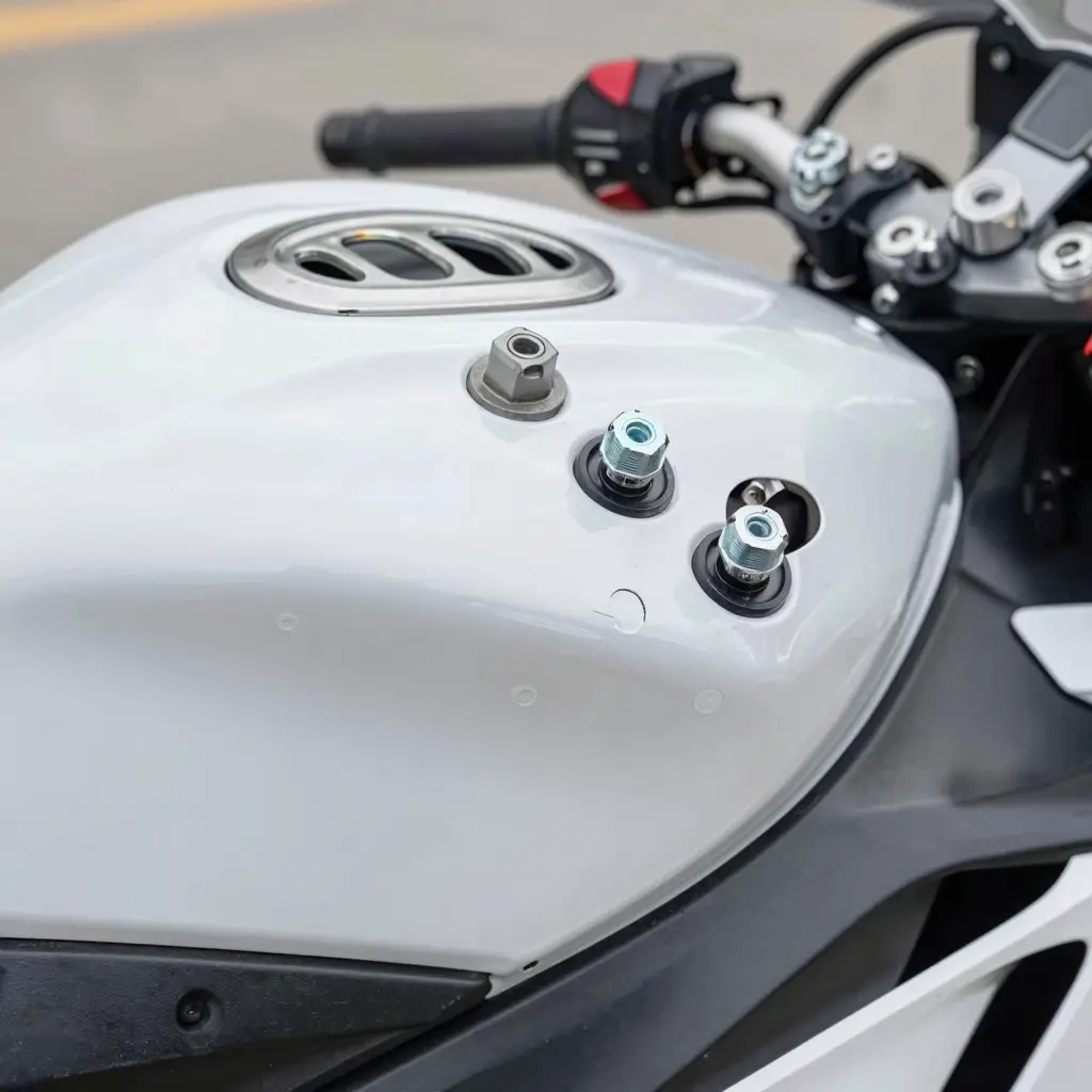 Fairing Bolt Kits Installed on a Motorcycle