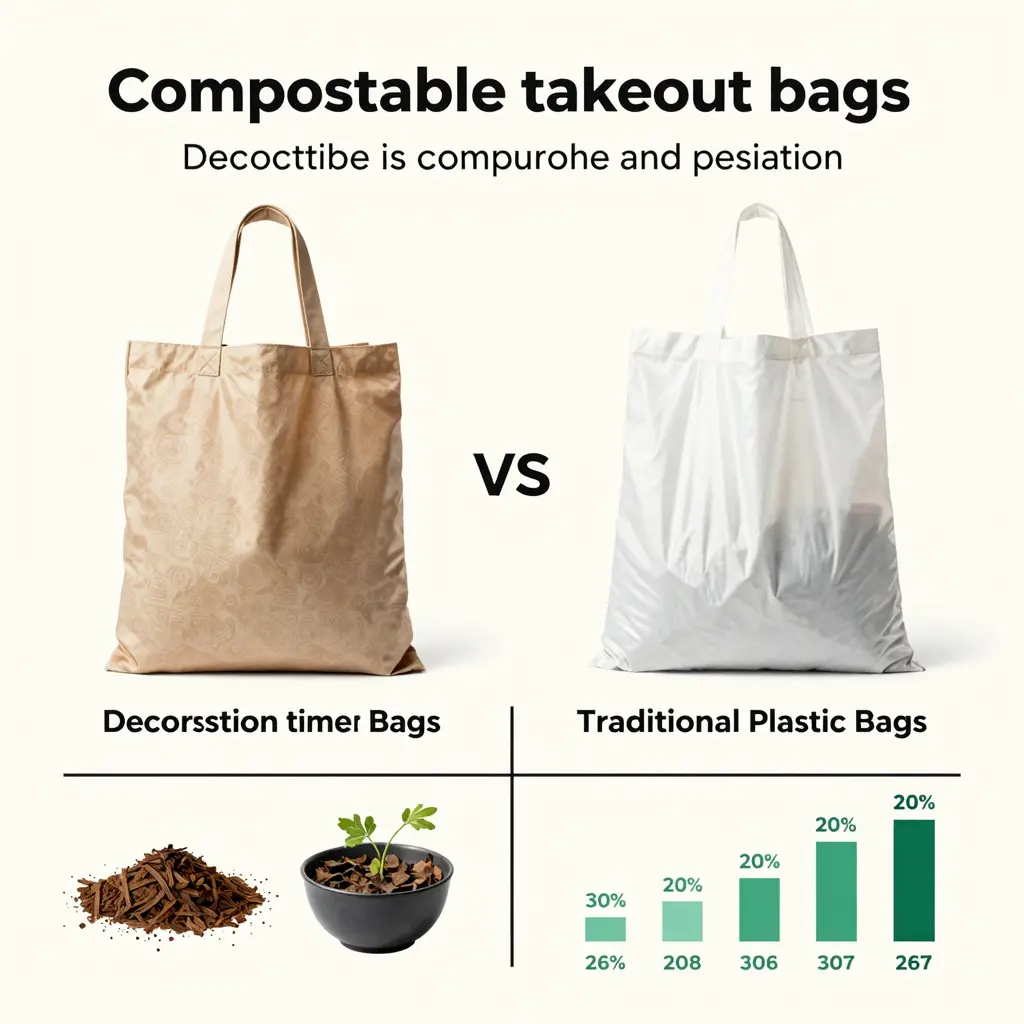 Infographic on Compostable Bags vs Plastic Bags