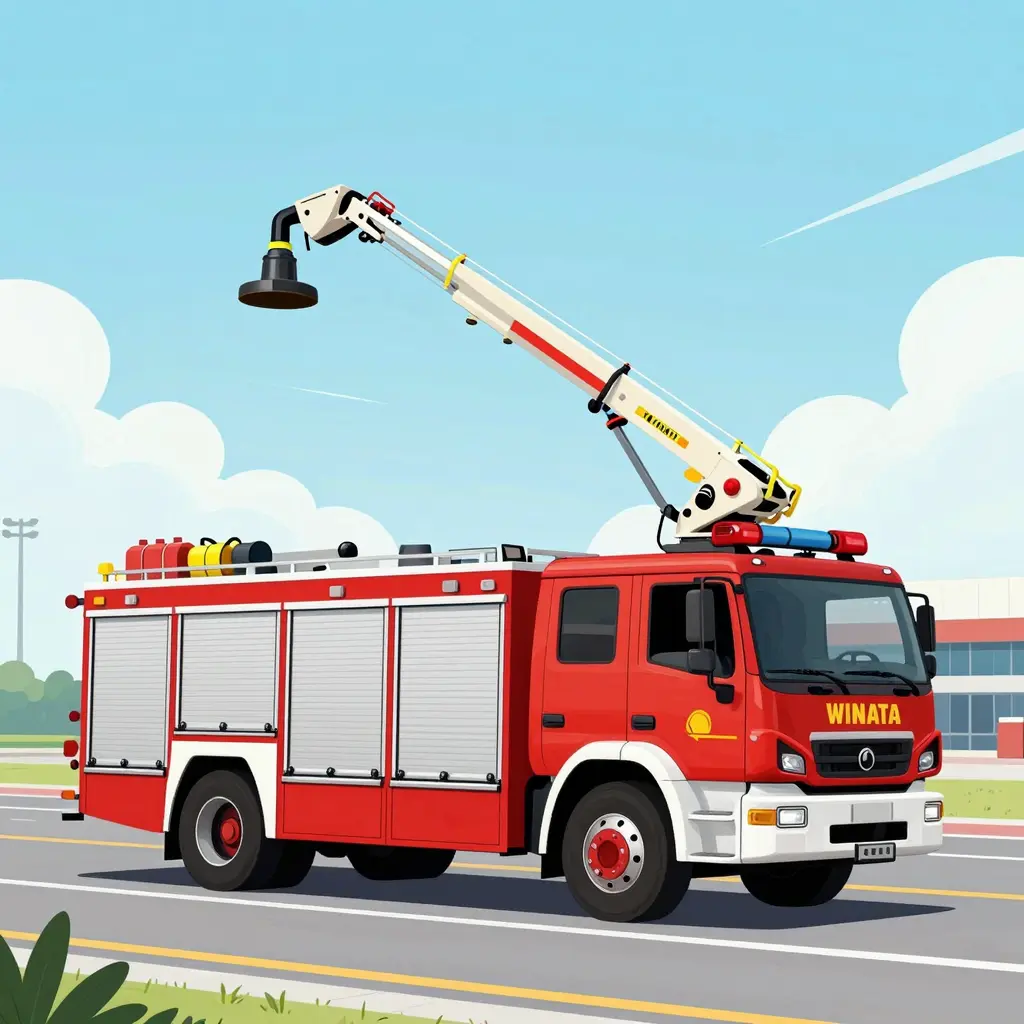Comparison of an airport fire truck and a normal fire truck