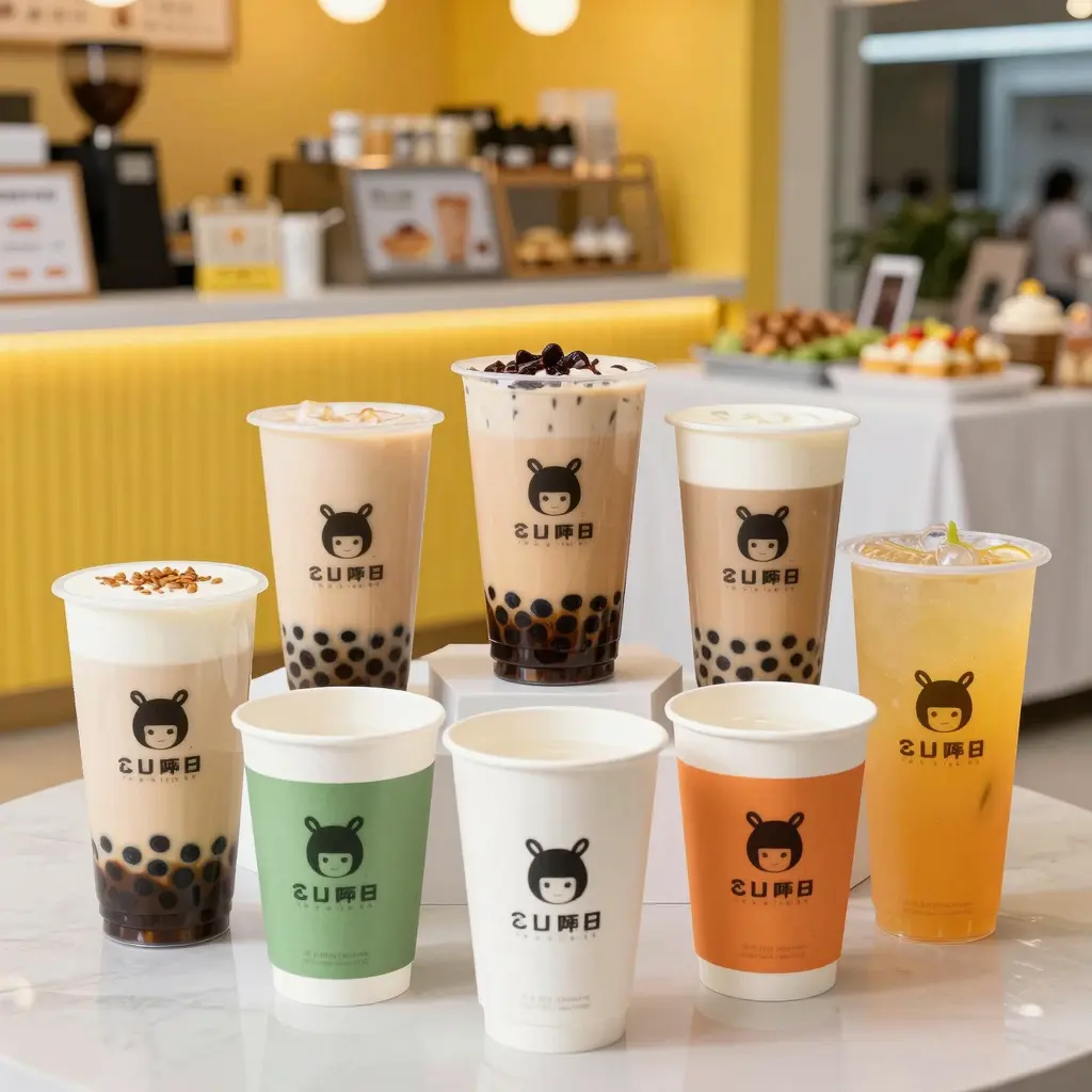 Various Disposable Paper Cups in Use